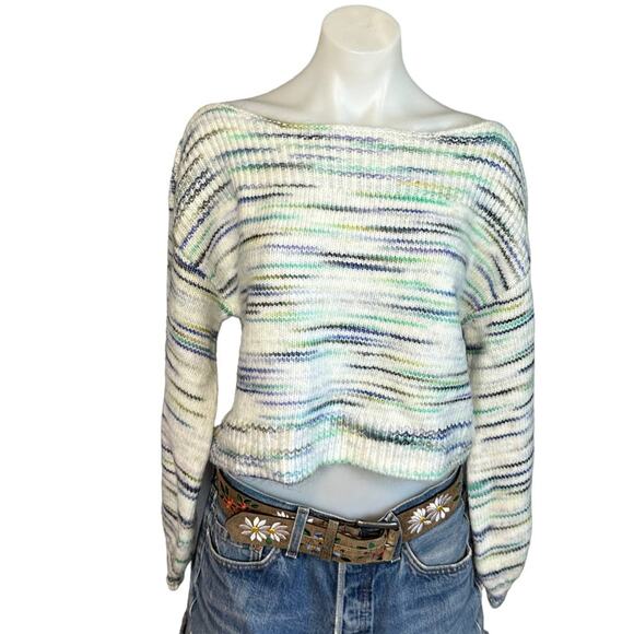 Lovers + Friends White Off Shoulder Sweater SMALL Oversize Slouchy Elston NEW - Picture 4 of 7